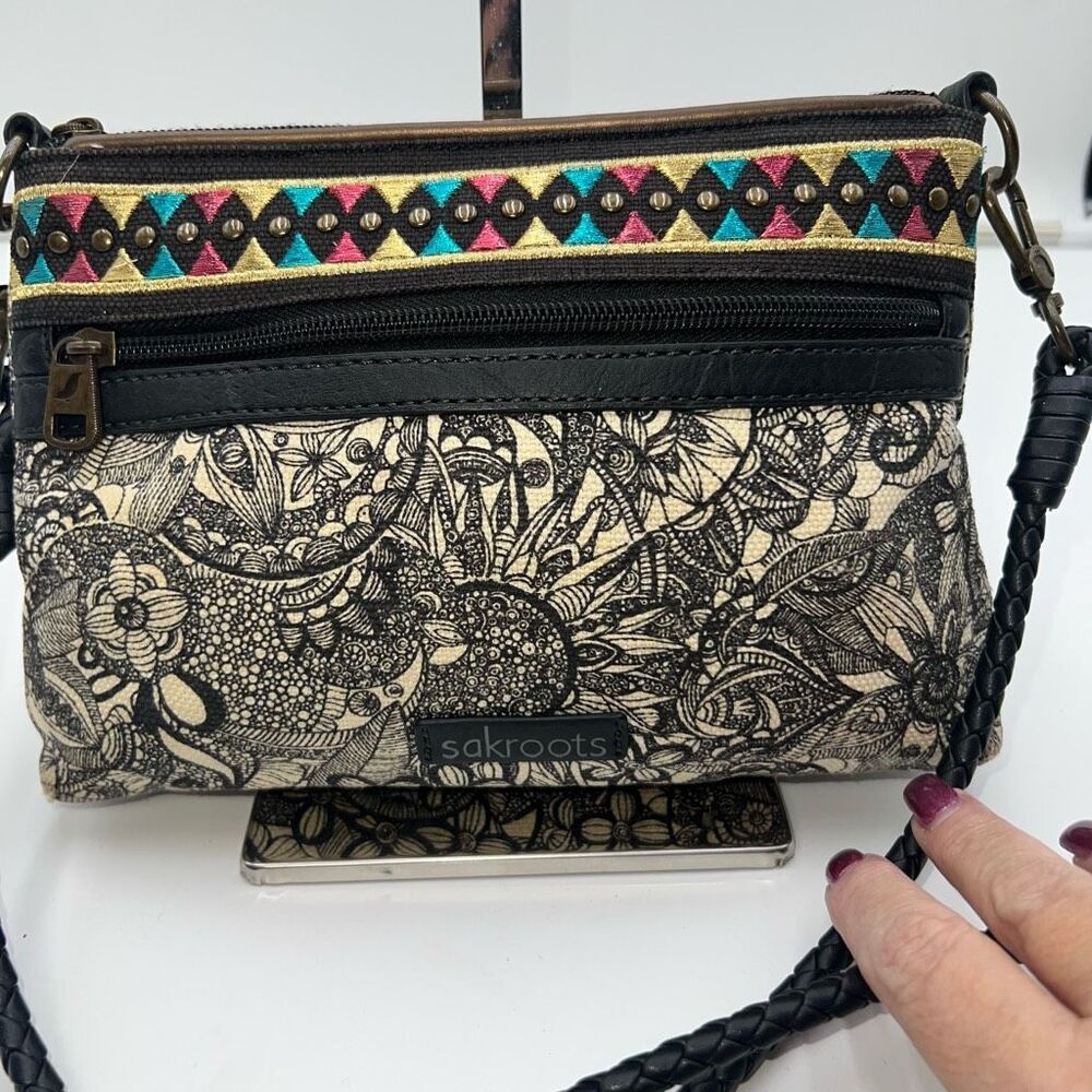 Sakroots Boho Multi Print Braided Removable Cross… - image 4